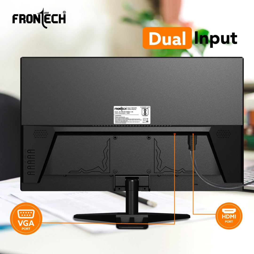 Frontech 20 inch LED Monitor | 60Hz | 1600 X 900 | Wall Mountable | HDMI & VGA | 2ms Response Time | Built-in Power Supply | 1 Year Warranty Frontech 20 inch LED Monitor | 60Hz | 1600 X 900 | Wall Mountable | HDMI & VGA | 2ms Response Time | Built-in Power Supply | 1 Year Warranty